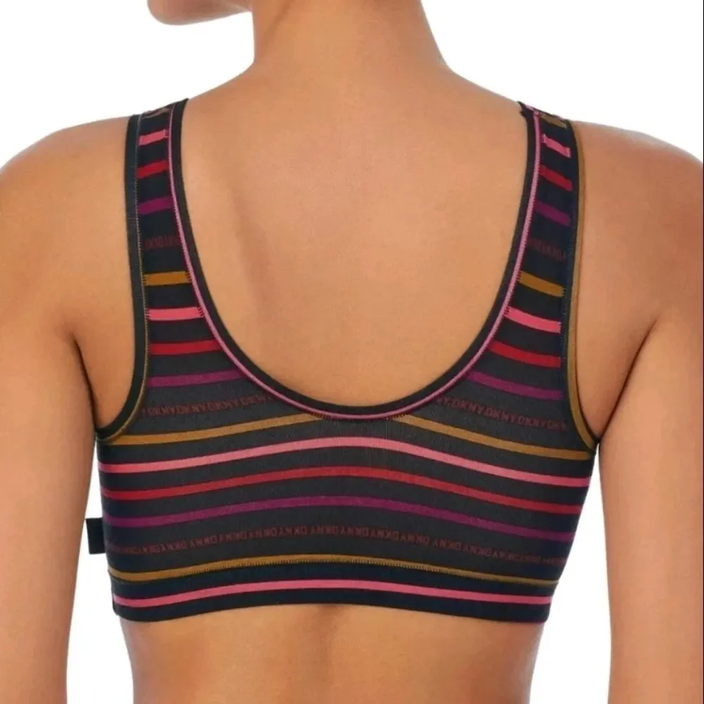 DKNY Women's Modal Bralette Small Logo Stripe Black Size Small